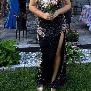 Black Sequin Gown